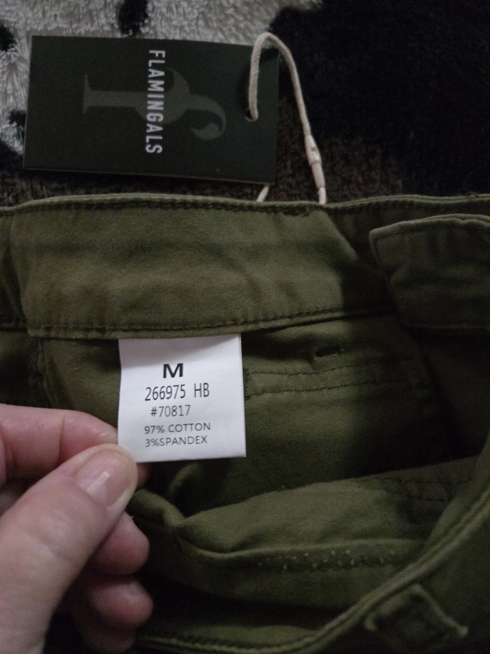 Flamigals Olive Utility Ankle Pants - Women's Cropped Cargo Style Sz Medium - Picture 6 of 10